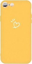 Voor iPhone 6s / 6 Three Dots Love-heart Pattern Colorful Frosted TPU telefoon beschermhoes (geel)