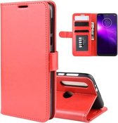 Voor Motorola One Macro / G8 Play R64 Texture Single Fold Horizontale Flip Leather Case met houder & kaartsleuven & portemonnee (rood)