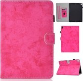 Voor iPad 10,2 inch effen kleur horizontale flip lederen tas met houder & kaartsleuven & pennensleuf & slaap / wekfunctie (rose rood)