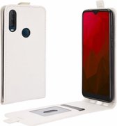 Voor Vodafone Smart V11 R64 Textuur Enkele Verticale Flip Lederen Beschermhoes met Kaartsleuven & Fotolijst (Wit)