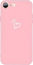 Voor iPhone SE 2020/8/7 Love-heart Letter Pattern Colorful Frosted TPU telefoon beschermhoes (roze)