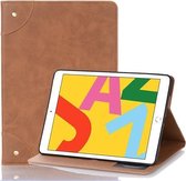 Voor iPad 10.2 / 10.5 Retro Book Style Horizontale Flip Leather Case met houder & kaartsleuven & portemonnee (bruin)