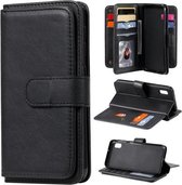 Voor Samsung Galaxy A10e multifunctionele magnetische koperen gesp horizontale flip effen kleur lederen tas met 10 kaartsleuven & portemonnee & houder & fotolijst (zwart)