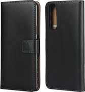 Vlakke structuur koeienhuid lederen horizontale flip case met magnetische sluiting & houder & kaartsleuven & portemonnee voor Sony Xperia 5 II (zwart)