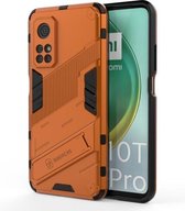 Voor Geschikt voor Xiaomi Mi 10T Pro 5G Punk Armor 2 in 1 PC + TPU schokbestendig hoesje met onzichtbare houder (oranje)