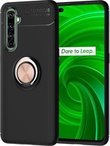 Voor OPPO Realme X50 Pro 5G metalen ringhouder 360 graden roterende TPU-hoes (zwart + roségoud)