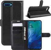 Voor Oppo Reno A Litchi Texture Horizontale Flip Leren Case met Portemonnee & Houder & Kaartsleuven (Zwart)