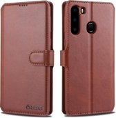Voor Samsung Galaxy A21 AZNS Kalfsstructuur Horizontale flip lederen tas, met houder & kaartsleuven & portemonnee & fotolijst (bruin)
