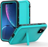 Voor iPhone 11 RedPepper schokbestendig waterdicht effen kleur PC + TPU beschermhoes met houder (blauw)