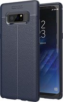 Voor Galaxy Note 8 Litchi Texture TPU beschermende achterkant van de behuizing (marineblauw)