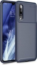Voor Xiaomi 9 Pro koolstofvezel textuur schokbestendig TPU-hoesje (blauw)