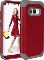 Voor Galaxy S8 + / G9550 Dropproof 3 in 1 Geen opening in het midden Siliconen hoes voor mobiele telefoon (rood)