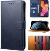 Voor Samsung Galaxy A12 5G GUSSIM zakelijke stijl horizontale flip lederen tas met houder & kaartsleuven en portemonnee (blauw)