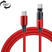 FXCTL-WY09 60 W 3 A USB-C / Type-C naar Type-C 180 graden roterende elleboog snellaadkabel, lengte: 1,2 m (rood)