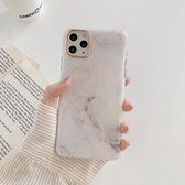 Marmerpatroon Dubbelzijdig lamineren TPU beschermhoes voor iPhone 11 (grijswit)