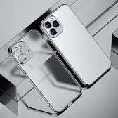Galvaniserende matte airbag schokbestendige siliconen beschermhoes voor iPhone 12 Pro Max (zilver)