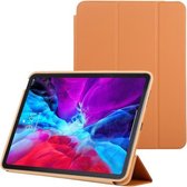 3-voudige horizontale slimme leren flip-hoes met slaap- / wekfunctie en houder voor iPad Air (2020) 10.9 (oranje)