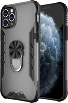 Magnetische matte pc + matte TPU schokbestendige hoes met ringhouder voor iPhone 11 Pro (Phantom Black)