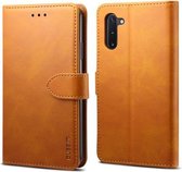 Voor Galaxy Note 10 GUSSIM zakelijke stijl horizontale flip lederen tas met houder & kaartsleuven & portemonnee (kaki)