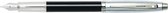 SHEAFFER vulpen - 100 E9313 - M - glossy black barrel brushed chrome cap nickel plated - SF-E0931353