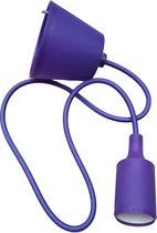 LED lamp DIY - Pendel hanglamp - Strijkijzer snoer - E27 Siliconen fitting - Plafondlamp - Paars
