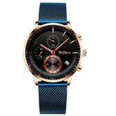 BiDen - Unisex Horloge - Blauw/Rosé/Zwart - Ø 41mm (productvideo)