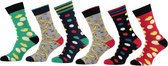 Grappige sokken - Funny socks - Sokken heren - Vaderdag kados - Cadeau voor man - Banaan - Maat 40/46 - 6 paar