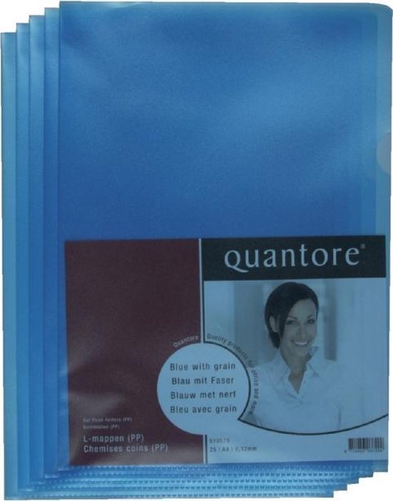 Foto: Insteekmap l model quantore a4 l map blauw pp 0 12mm dik 100 stuks