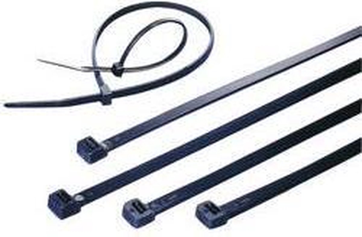 TRU COMPONENTS 1592811 TC-CVR120LLW203 Kabelbinder 120 mm 7.60 mm Zwart UV-bestendig 100 stuk(s)