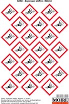 Pictogram sticker 75 stuks GHS01 - Explosieve stoffen - 50 x 50 mm - 15 stickers op 1 vel