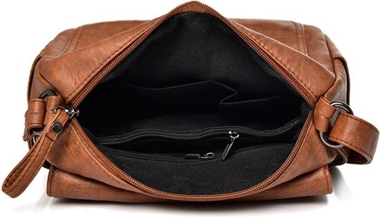 Crossbodytas voor Vrouwen, VASCHY Mode Veganistisch Leer Vrouwen tas Multi-pocket Schoudertas Messenger-tas Handtas met Gitaarriem Grijs