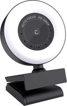 Ringlicht Webcam HD met Statief - Ingebouwde microfoon - Autofocus - 30FPS- werken - vergaderen - lees geven ,voor PC & game - Skype