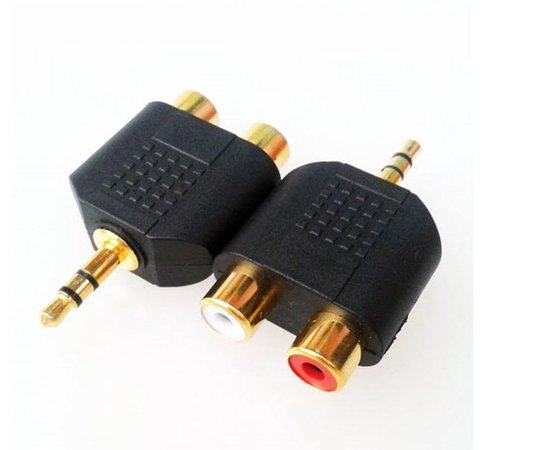 RCA naar aux converter - 3,5 mm audiojack mannelijk naar 2 vrouwelijk RCA-splitter - Togadget