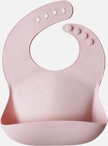 Grublit Baby-Kinder siliconen slabbetje Roze met opvangbakje | BPA-vrij | Afwasbaar | Silicone baby-bib