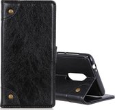 Voor xiaomi redmi k30 koperen gesp nappa textuur horizontale flip lederen case met houder & kaartsleuven & portemonnee (zwart)