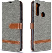 Voor Xiaomi CC9 Pro / Note 10 / Note 10 Pro Kleuraanpassing Denim Texture Horizontaal Flip PU lederen tas met houder & kaartsleuven & portemonnee & lanyard (grijs)