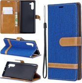 Kleuraanpassing Denim Texture Horizontale Flip Leather Case met houder & kaartsleuven & portemonnee & lanyard voor Galaxy Note10 (koningsblauw)