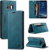 Voor Samsung Galaxy S8 AutSpace A01 Retro Skin-feel Crazy Horse Texture Horizontale Flip lederen tas met houder & kaartsleuven & portemonnee & RFID (blauw)