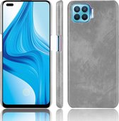 Voor OPPO F17 Pro / A93 / Reno4 Lite / Reno4 F Schokbestendige Litchi-textuur PC + PU-hoes (grijs)