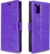 Voor Galaxy A81 Crazy Horse Texture Horizontaal Flip Leren Case met Houder & Kaartsleuven & Portemonnee & Fotolijst (paars)