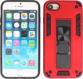 iPhone SE 2020 Hoesje - iPhone 8 Hoejse - iPhone 7 Hoesje - Tough Armor Hardcase - Telefoonhoesje Met Standfunctie - Bestcases Backcover - Rood