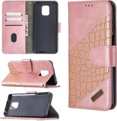 Voor Xiaomi Redmi Note 9 Pro Bijpassende Kleur Krokodil Textuur Horizontale Flip PU Lederen Case met Portemonnee & Houder & Kaartsleuven (Rose Goud)