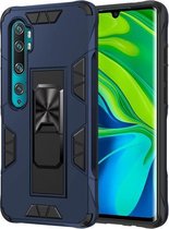 Voor Xiaomi Mi CC9 Pro Armor schokbestendig TPU + pc magnetische beschermhoes met onzichtbare houder (blauw)