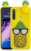 Voor Xiaomi Redmi Note 8 schokbestendig 3D liggend Cartoon TPU beschermhoes (ananas)