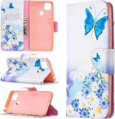 Voor Xiaomi Redmi 9C Gekleurde Tekening Patroon Horizontale Flip Leren Case met Houder & Kaartsleuven & Portemonnee (Vlinders Liefde Bloem)