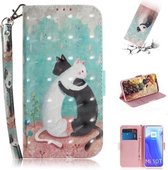 Voor Xiaomi Mi 10T 5G 3D Gekleurde Tekening Horizontale Flip Leren Case met Houder & Kaartsleuven & Portemonnee & Lanyard (Zwart Wit Kat)