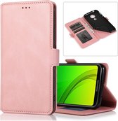 Voor Motorola Moto G7 Power (EU-versie) Retro magnetische sluiting Horizontale flip lederen tas met houder & kaartsleuven & fotolijst & portemonnee (roségoud)