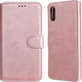 Voor Geschikt voor Xiaomi Redmi 9A Klassieke Kalfsstructuur PU + TPU Horizontale Flip Leren Case, met Houder & Kaartsleuven & Portemonnee (Rose Goud)