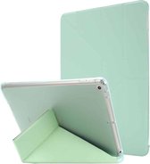 Voor iPad 10.2 / iPad 10.2 2020 Airbagvervorming Horizontale flip lederen tas met houder en pennenhouder (mintgroen)
