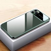 Voor iPhone 11 Pro Transparant glas Galvaniseren Ultradunne schokbestendige beschermhoes (groen)